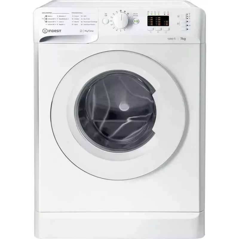 Práčka s predným plnením Indesit MTWA 71252 W IT — 7 kg, 1200 ot/min, energetická trieda E, biela
