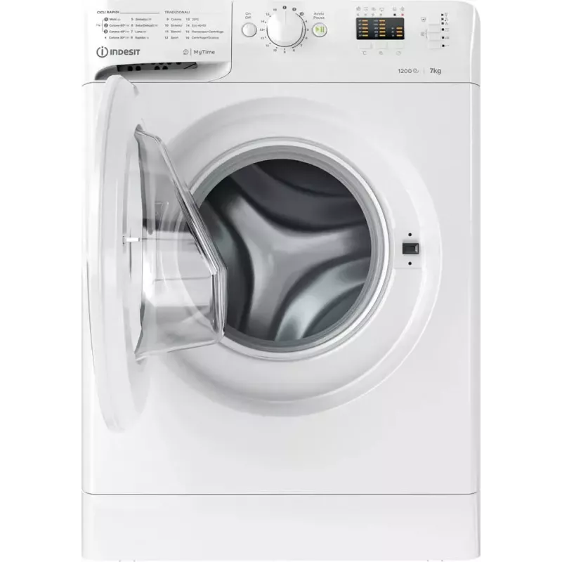 Práčka s predným plnením Indesit MTWA 71252 W IT — 7 kg, 1200 ot/min, energetická trieda E, biela