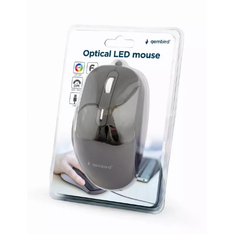 GEMBIRD optická LED myš MUS-6B-02 káblová USB - 6 tlačidiel koliesko čierna