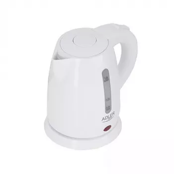 Elektrická kanvica Adler AD 1272 — 1 L, 1600 W, lieskovo biela, tlačidlové ovládanie, filter proti vodnému kameňu