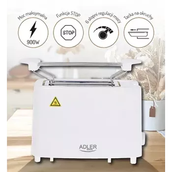 Hriankovač Adler AD 3223 2 plátky 750 W biela