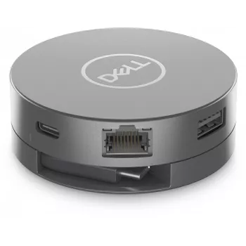 DELL 6-in-1 USB-C multiport adaptér - DA305, káblový, USB 3.2 Gen 2 (3.1 Gen 2) Type-C, 10,100,1000 Mbit/s, strieborný, 3840 x 2160 pixelov, Dell