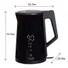 Elektrická rýchlovarná kanvica Adler AD 1345b — objem 1,7 l, 2200 W, nerezová oceľ, čierna