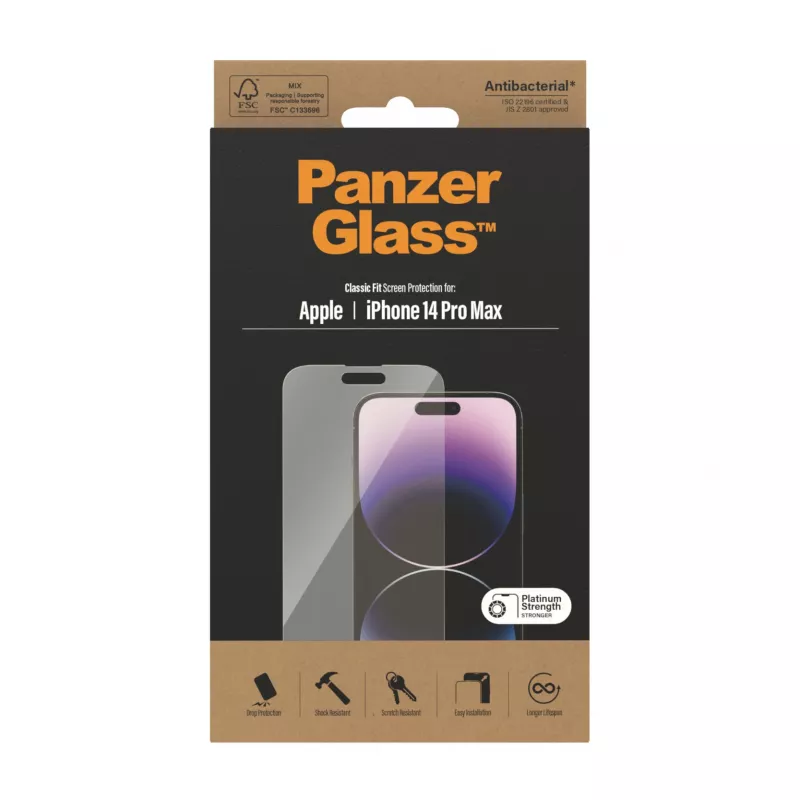 Ochranná fólia na displej PanzerGlass Apple iPhone 14 Pro Max Classic Fit odolná proti poškriabaniu a nárazom