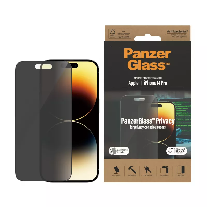 PanzerGlass ® ochranná fólia na displej Privacy Screen iPhone 14 Pro | Ultra-Wide Fit s EasyAligner