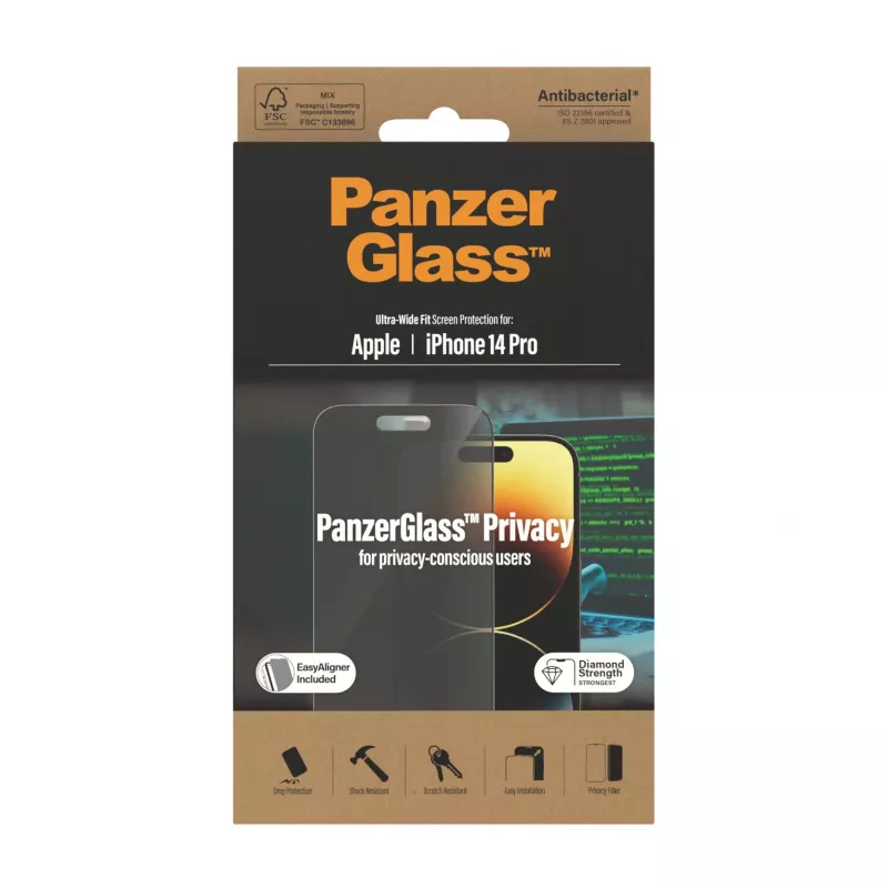 PanzerGlass ® ochranná fólia na displej Privacy Screen iPhone 14 Pro | Ultra-Wide Fit s EasyAligner