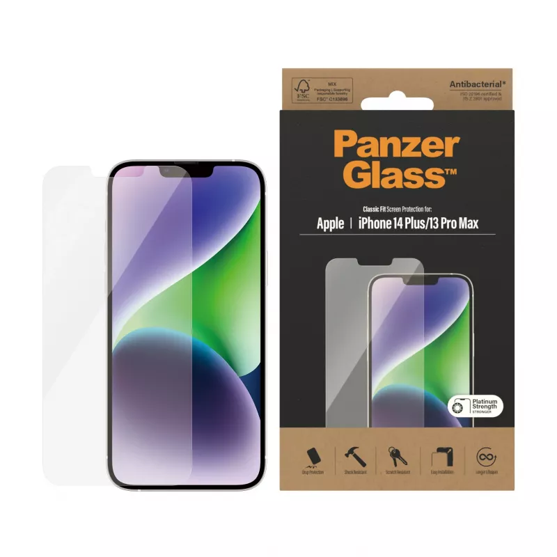 PanzerGlass ochranná fólia displeja pre Apple iPhone 14 Plus 13 Pro Max, odolná proti poškriabaniu a nárazom