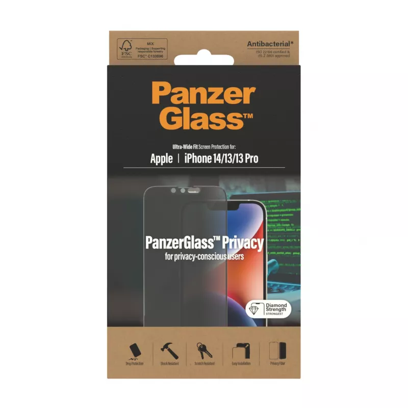 PanzerGlass ochranná fólia proti videniu z boku Apple iPhone 14 13 13 Pro odolná proti poškriabaniu a nárazom