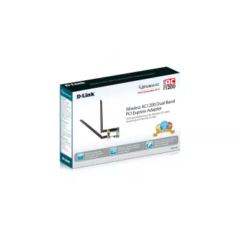 D-Link Wireless AC1200 DualBand PCIe adaptér, interný, káblový, PCI Express, WLAN, Wi-Fi 4 (802.11n), 867 Mbit/s