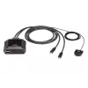 ATEN 2-portový USB-C 4K DisplayPort KVM prepínač s diaľkovým ovládačom na výber portu