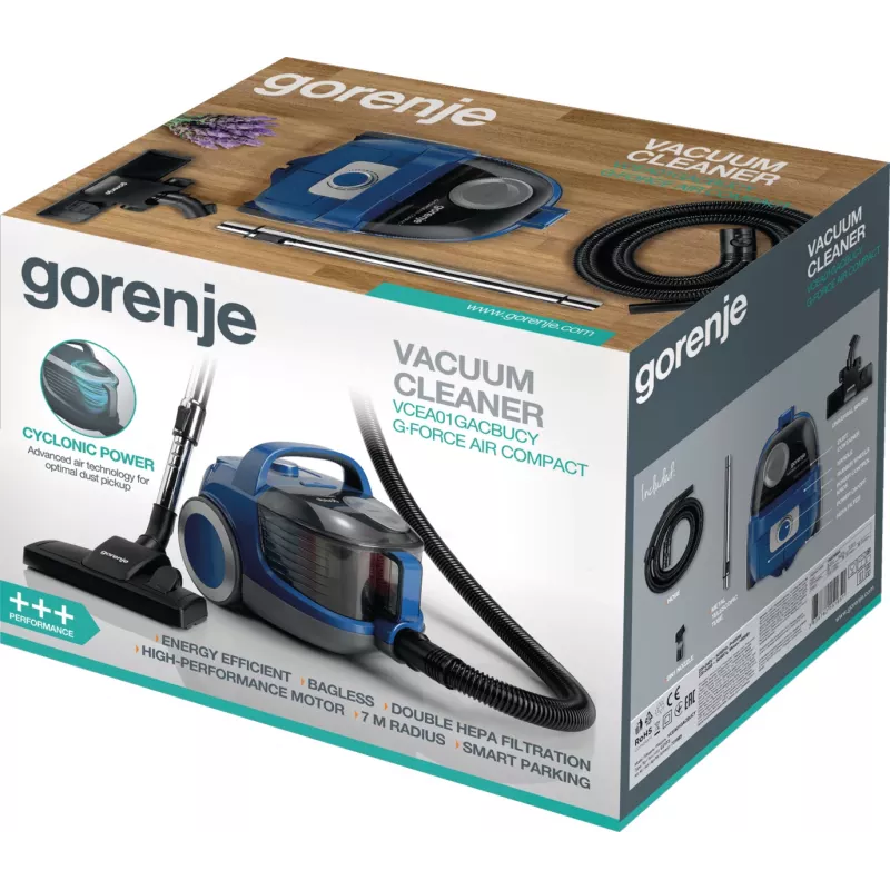 Gorenje VCEA01GACBUCY 2,2 l tyčový vysávač suché čistenie bez vrecka