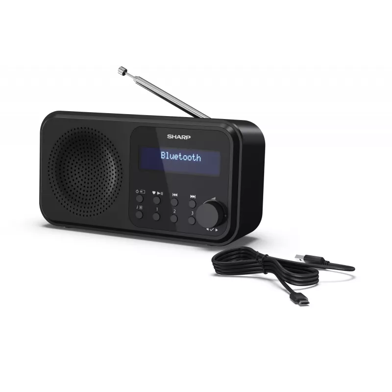 Sharp DR-P420(BK) Tokyo prenosné digitálne rádio, prenosné, digitálne, DAB, DAB+, UKV, Auto-Scan, Auto-Tuning, 2 W, AAC