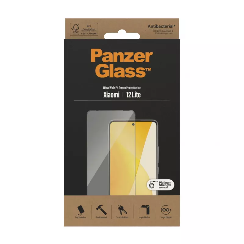 Ochranné sklo PanzerGlass Xiaomi 12 Lite Ultra-Wide Fit, odolné proti poškriabaniu a nárazom