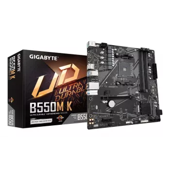 GIGABYTE B550M K základná doska - AMD Ryzen 5000 CPU, až do 4733MHz DDR4, 1xPCIe 4.0 + 1xPCIe 3.0 M.2, 1GbE LAN, USB 3.2 Gen 1