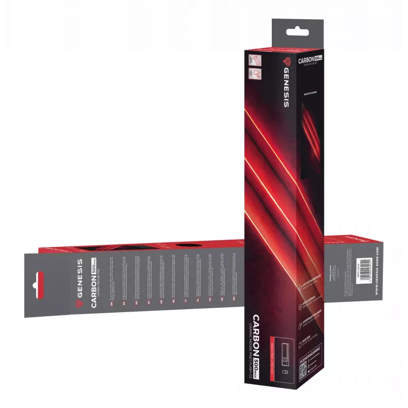 GENESIS Carbon 500 Maxi Flash G2 herná podložka pod myš čierna, červená