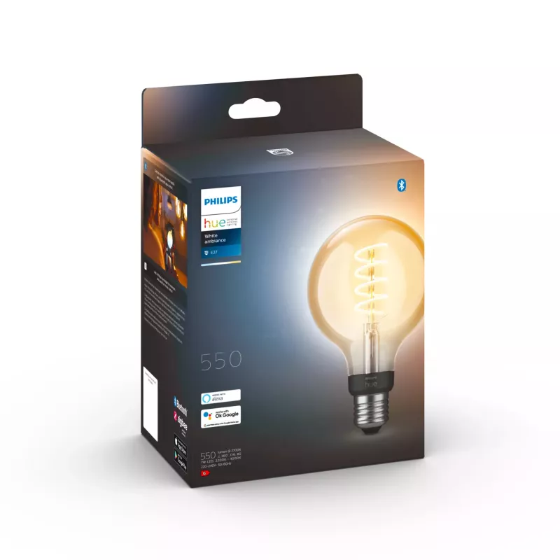 Smart žiarovka Philips G93 Globe E27 — LED 7 W, Bluetooth & Zigbee, 95×150 mm