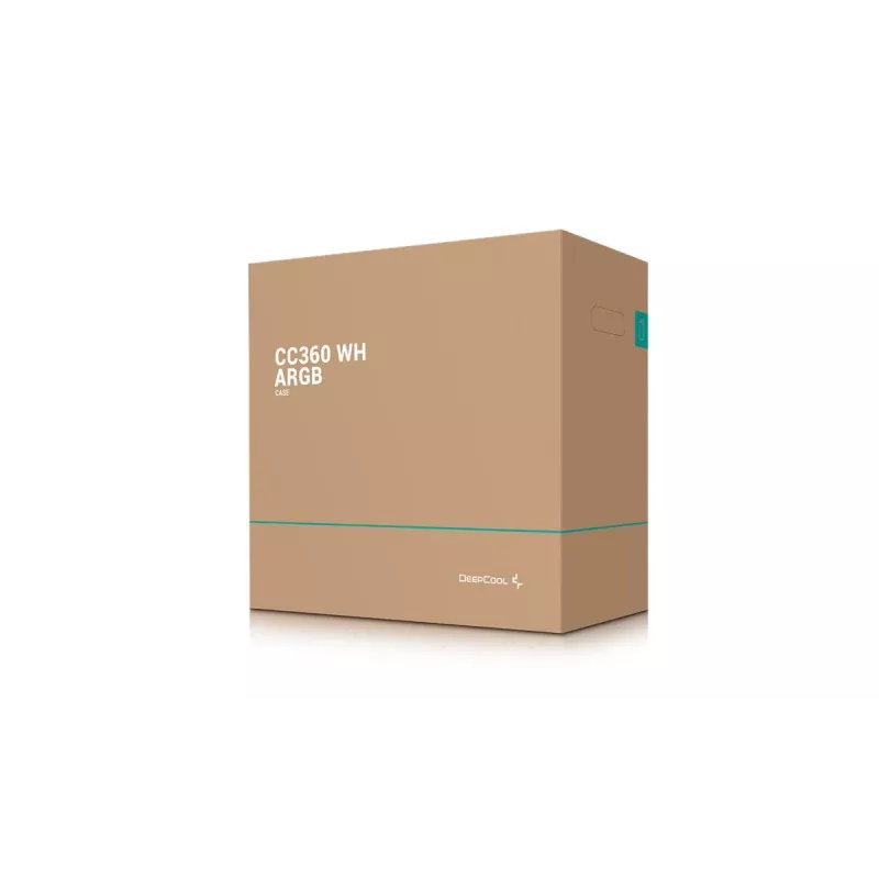 PC skriňa DeepCool CC360 WH ARGB Mini Tower biela — Micro-ATX/Mini-ITX, tvrdené sklo, 2x 3,5 palca + 3x 2,5 palca, 2x predný 120 mm ventilátor