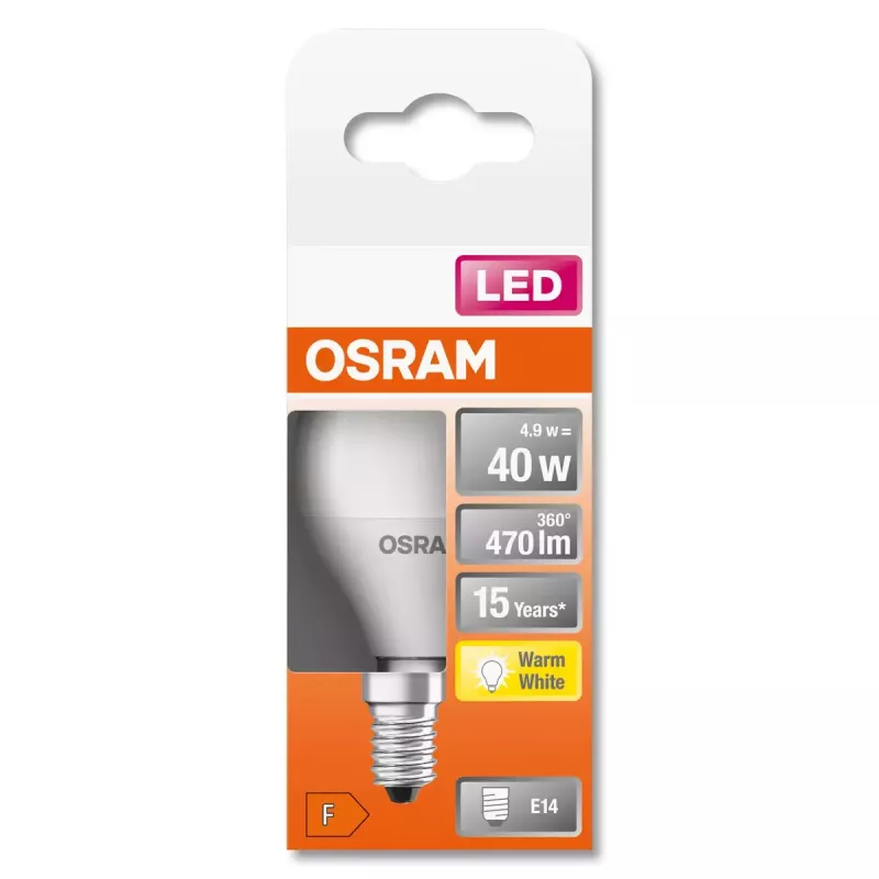 Osram STAR LED žiarovka 5W E14 teplá biela 2700K 470lm 15000h