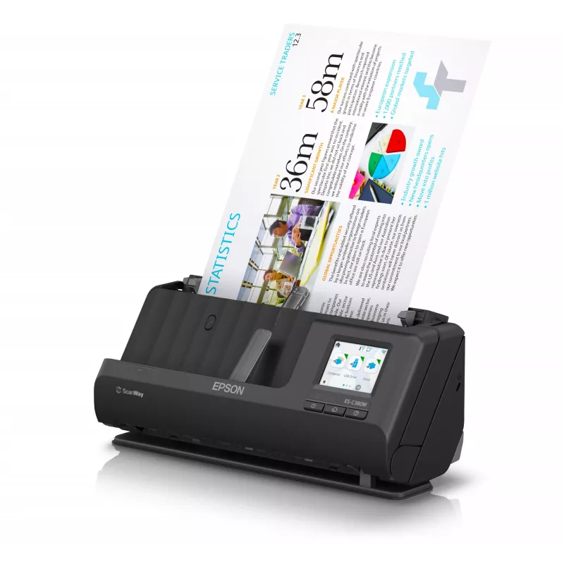 Epson ES-C380W ADF + skener s podávačom 600 x 600 DPI A4 čierny