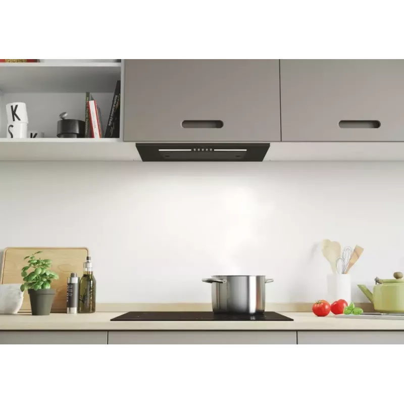 Vstavaný digestor CANDY CPY5MBG, 520 mm, 298 m³/h, čierne sklo, odťah/cirkulácia