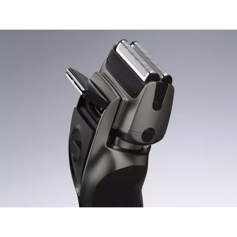 Panasonic ES-RW33 elektrický planžetový holiaci strojček, Wet & Dry, bezdrôtový, vyklápací zastrihávač, výdrž 30 min, čierna/strieborná