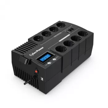 Záložný zdroj CYBERPOWER BR1000ELCD — Line-Interactive UPS 1 kVA / 600 W, 8 zásuviek Type F, USB, desktop, čierny