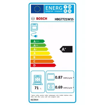 Vstavaná rúra Bosch HBG7721W1S, elektrická, Pyrolyse