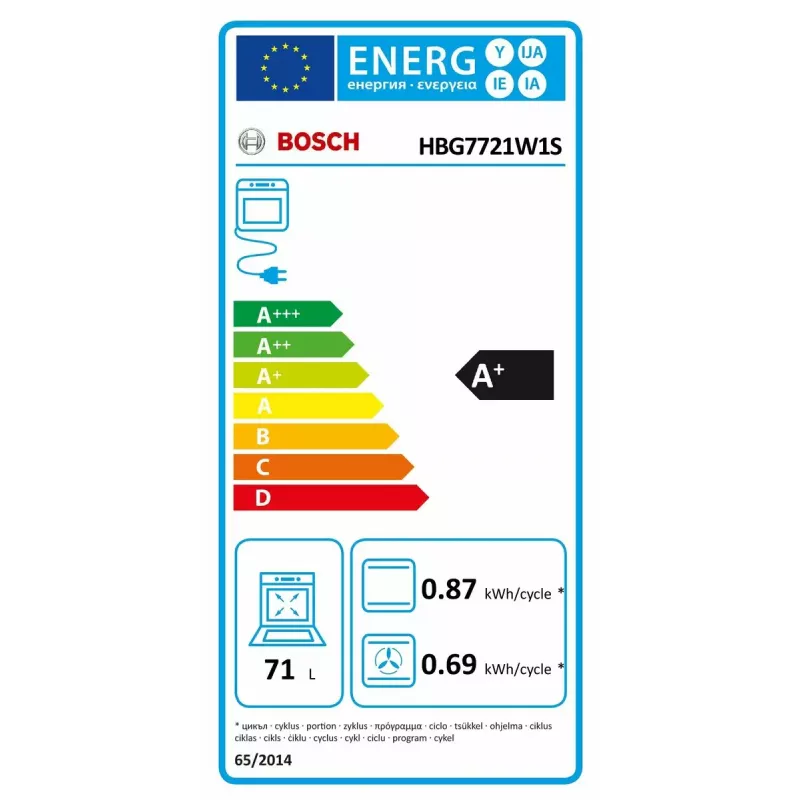 Vstavaná rúra Bosch HBG7721W1S, elektrická, Pyrolyse