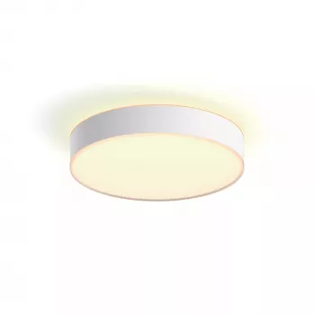 Philips Hue White Ambience Enrave stredne veľké stropné svietidlo, inteligentné stropné svietidlo, Bluetooth, biela, LED, kov, pevne zabudované svetelné zdroje