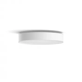 Philips Hue White Ambience Enrave stredne veľké stropné svietidlo, inteligentné stropné svietidlo, Bluetooth, biela, LED, kov, pevne zabudované svetelné zdroje