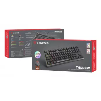GENESIS Thor 404 TKL klávesnica herná USB QWERTY US-anglická čierna