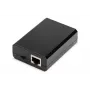 DIGITUS Gigabit PoE+ rozbočovač, 10/100/1000 Mbit/s, 24 W vstup: 802.3at PoE, výstup: 5V/2A, 9V/2A, 12V/2A, plastové puzdro, čierny
