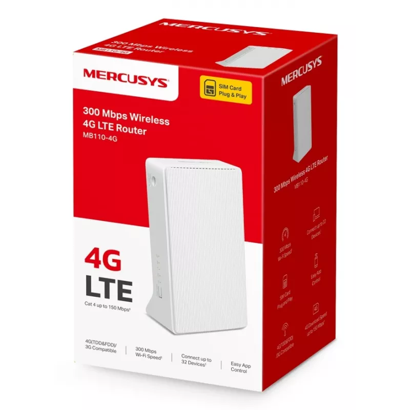 MERCUSYS MB110-4G WLAN router Ethernet single-band (2,4 GHz) - biely