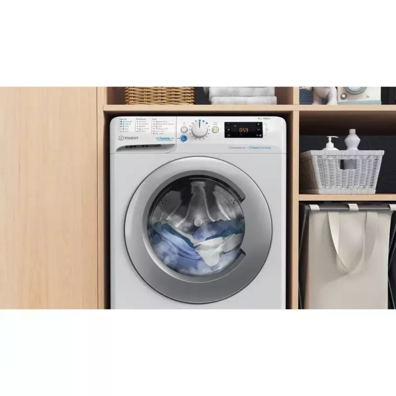 Práčka s predným plnením Indesit BWE 91496X WSV EE — 9 kg, 1400 ot/min, energetická trieda A, biela