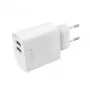 Nabíjačka pre mobilné zariadenia FIXED FIXC17N-2U-WH AC rýchle nabíjanie smartfón tablet biela