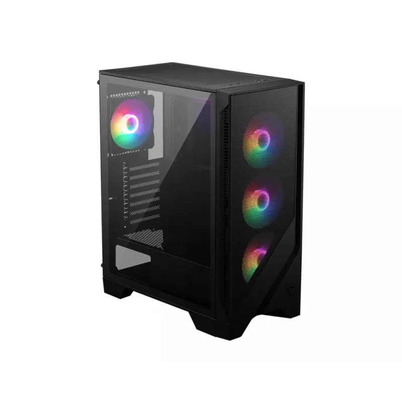 PC skriňa MSI MAG FORGE 120A AIRFLOW Midi-Tower — čierna, temperované sklo, Mesh, 3×120-mm predné ventilátory, 2×120-mm horné ventilátory, podpora ATX