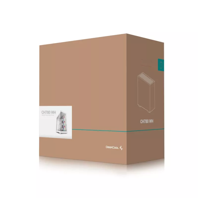 DeepCool CH780 WH herná skriňa Full Tower, E-ATX, bočné okno z tvrdeného skla, bez zdroja, biela