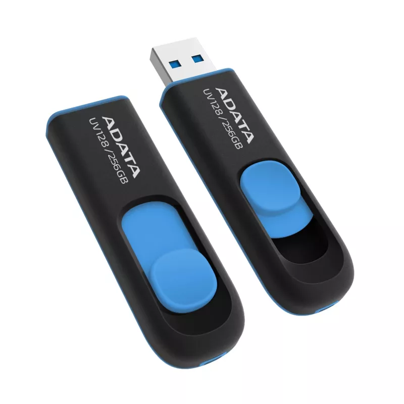 ADATA UV128 USB kľúč 256 GB USB Type-A 3.2 Gen 1 (3.1 Gen 1) čierny, modrý
