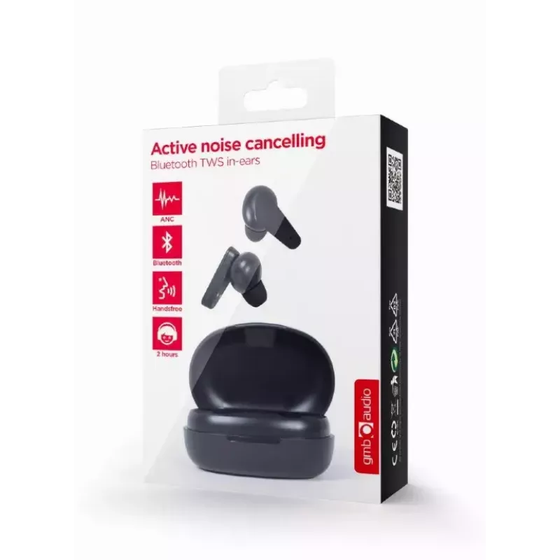 GEMBIRD Bezdrôtová TWS in-ear náhlavná súprava Malmo s ANC - stereo - Bluetooth - čierna