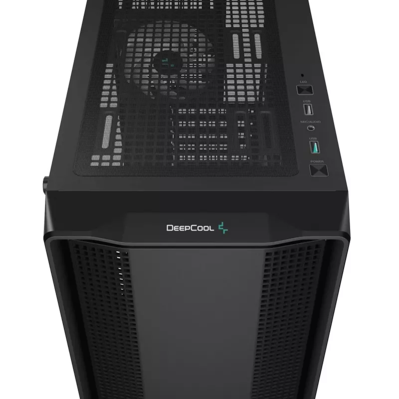 PC skriňa DeepCool CC560 ARGB V2 Midi-Tower čierna — ATX/Micro-ATX/Mini-ITX, tvrdené sklo, aRGB, podpora GPU do 370 mm