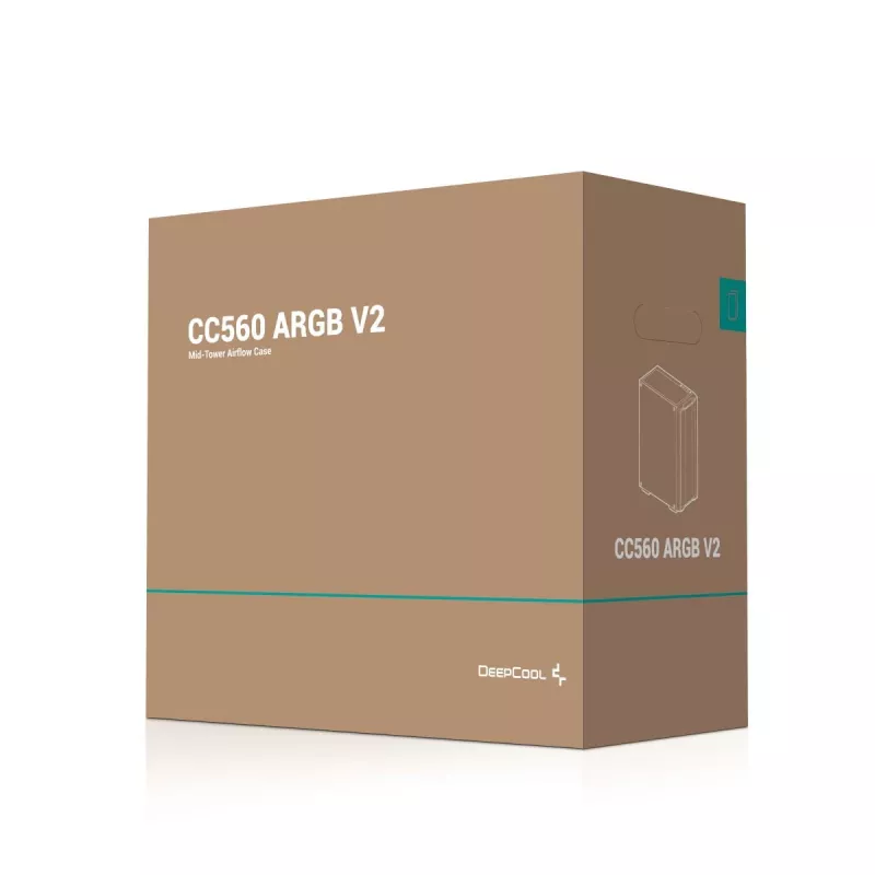 PC skriňa DeepCool CC560 ARGB V2 Midi-Tower čierna — ATX/Micro-ATX/Mini-ITX, tvrdené sklo, aRGB, podpora GPU do 370 mm