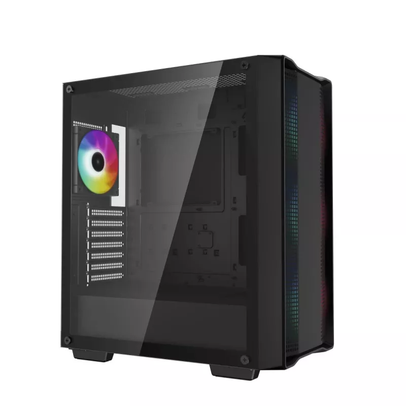 PC skriňa DeepCool CC560 ARGB V2 Midi-Tower čierna — ATX/Micro-ATX/Mini-ITX, tvrdené sklo, aRGB, podpora GPU do 370 mm