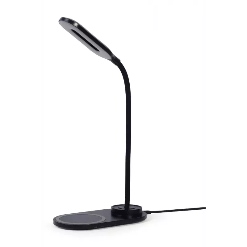 GEMBIRD stolná lampa s bezdrôtovou nabíjačkou, čierna