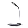 GEMBIRD stolná lampa s bezdrôtovou nabíjačkou, čierna