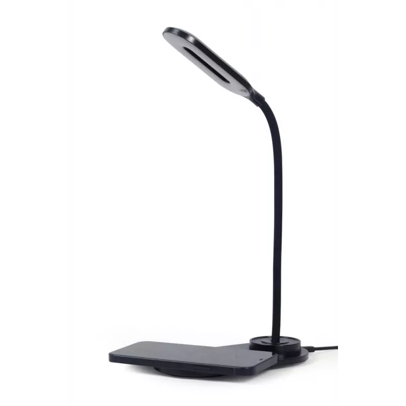 GEMBIRD stolná lampa s bezdrôtovou nabíjačkou, čierna