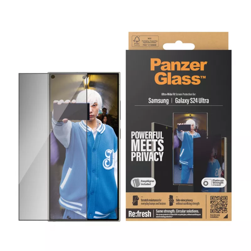 PanzerGlass ® Privacy Screen Protector Samsung Galaxy S24 Ultra | Ultra-Wide Fit s EasyAligner