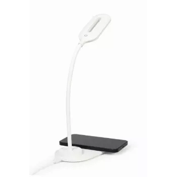 GEMBIRD stolná lampa s bezdrôtovou nabíjačkou, biela