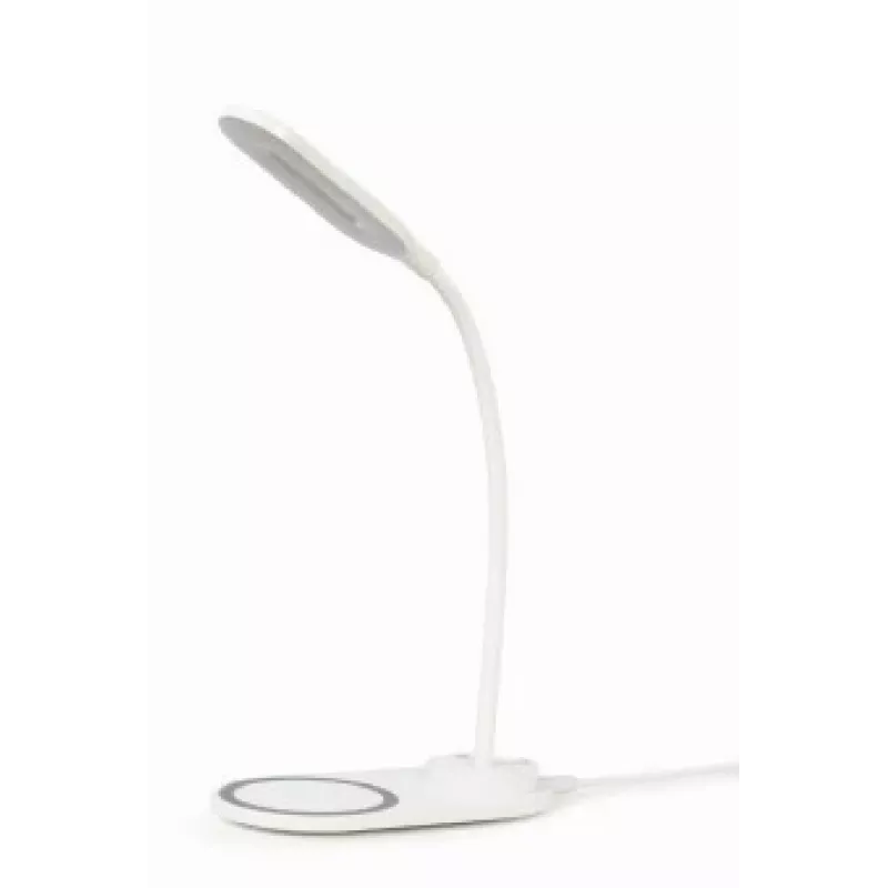 GEMBIRD stolná lampa s bezdrôtovou nabíjačkou, biela