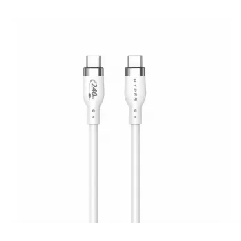 TARGUS Hyper 2m silikónový 240W USB-C nabíjací kábel - biely