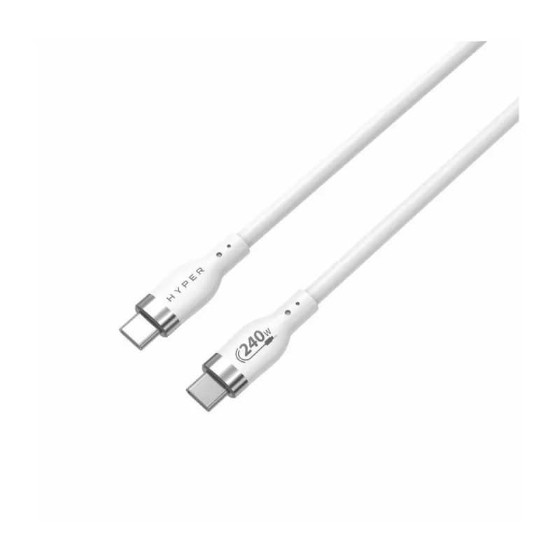 TARGUS Hyper 2m silikónový 240W USB-C nabíjací kábel - biely